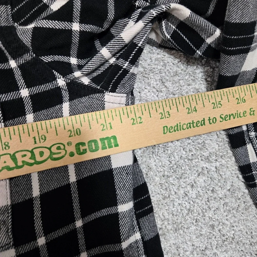 The North Face‎ mid weight Flannel Shirt Black White Plaid mens Large